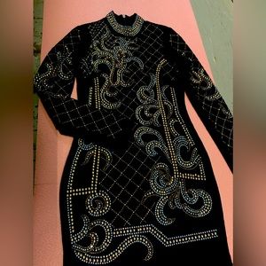 Black Studded Mini Dress